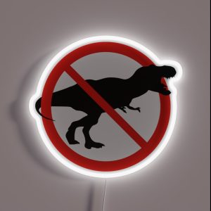 Prohibited Sign Not Allowed No Dinosaurs Hunting Shouting T Rex RGB Neon Sign Prohibited Sign Not Allowed No Dinosaurs Hunting Shouting T Rex RGB Neon Sign