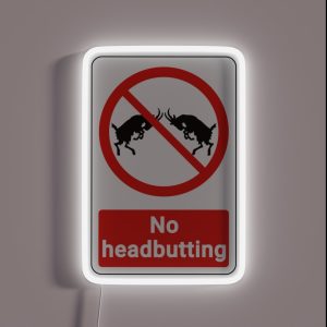 Prohibited Sign Not Allowed No Headbutting RGB Neon Sign Prohibited Sign Not Allowed No Headbutting RGB Neon Sign