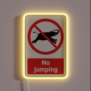 Prohibited Sign Not Allowed No Jumping RGB Neon Sign Prohibited Sign Not Allowed No Jumping RGB Neon Sign