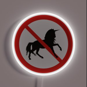 Prohibited Sign Not Allowed No Magic Unicorns RGB Neon Sign Prohibited Sign Not Allowed No Magic Unicorns RGB Neon Sign