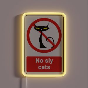 Prohibited Sign Not Allowed No Sly Cats RGB Neon Sign Prohibited Sign Not Allowed No Sly Cats RGB Neon Sign