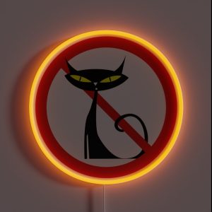 Prohibited Sign Not Allowed No Sly Cats RGB Neon Sign Prohibited Sign Not Allowed No Sly Cats RGB Neon Sign