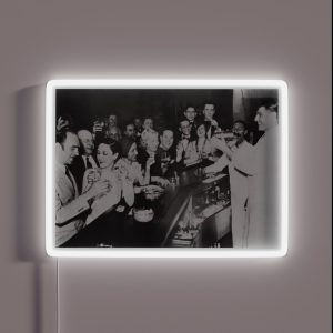 Prohibition Party Black And White Vintage Art RGB Neon Sign