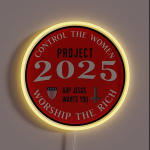 Project 2025 Reject Fascism RGB Neon Sign