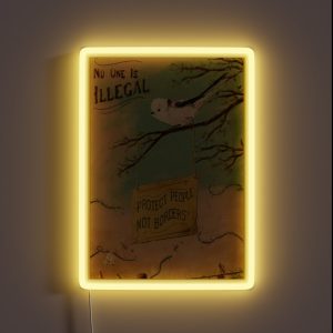 Protect People Not Borders Pro Migrand Bird RGB Neon Sign Protect People Not Borders Pro Migrand Bird RGB Neon Sign