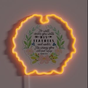 Psalm 91 4 He Will Cover You With His Feathers RGB Neon Sign Psalm 91 4 He Will Cover You With His Feathers RGB Neon Sign