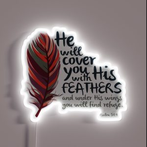 Psalm 91 4 RGB Neon Sign