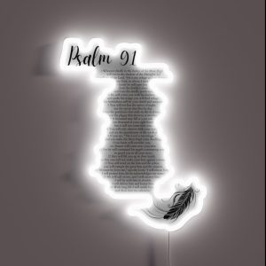Psalm 91 Bible Verses 91 1 91 16 Feather RGB Neon Sign
