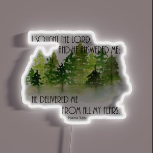 Psalms 34 4 Watercolor Forest And Lake RGB Neon Sign Psalms 34 4 Watercolor Forest And Lake RGB Neon Sign