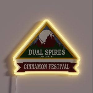 Psych Dual Spires Cinnamon Festival RGB Neon Sign