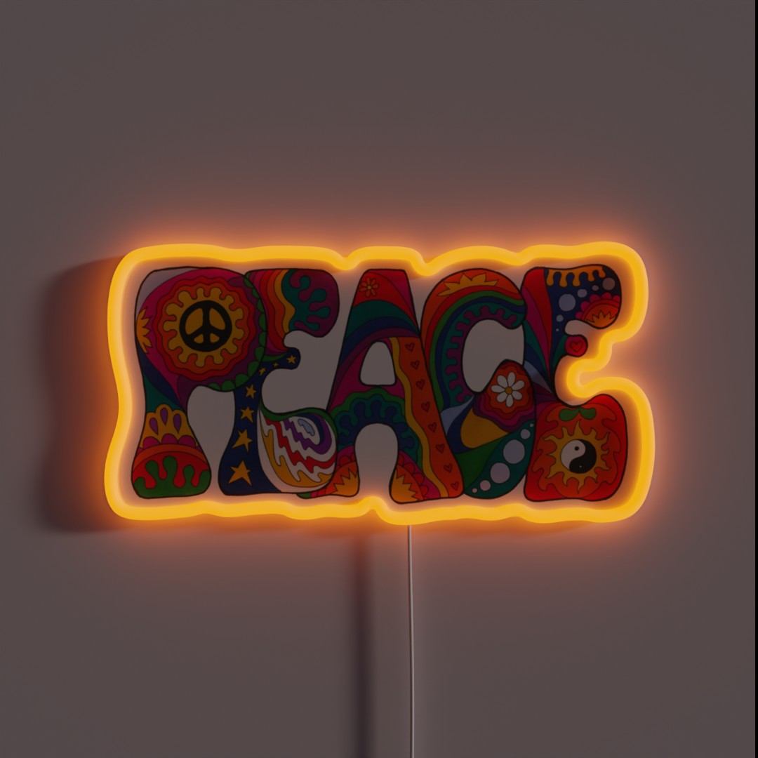 Psychedelic Peace RGB Neon Sign Psychedelic Peace RGB Neon Sign