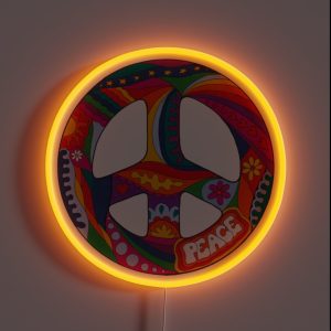 Psychedelic Peace Symbol RGB Neon Sign Psychedelic Peace Symbol RGB Neon Sign