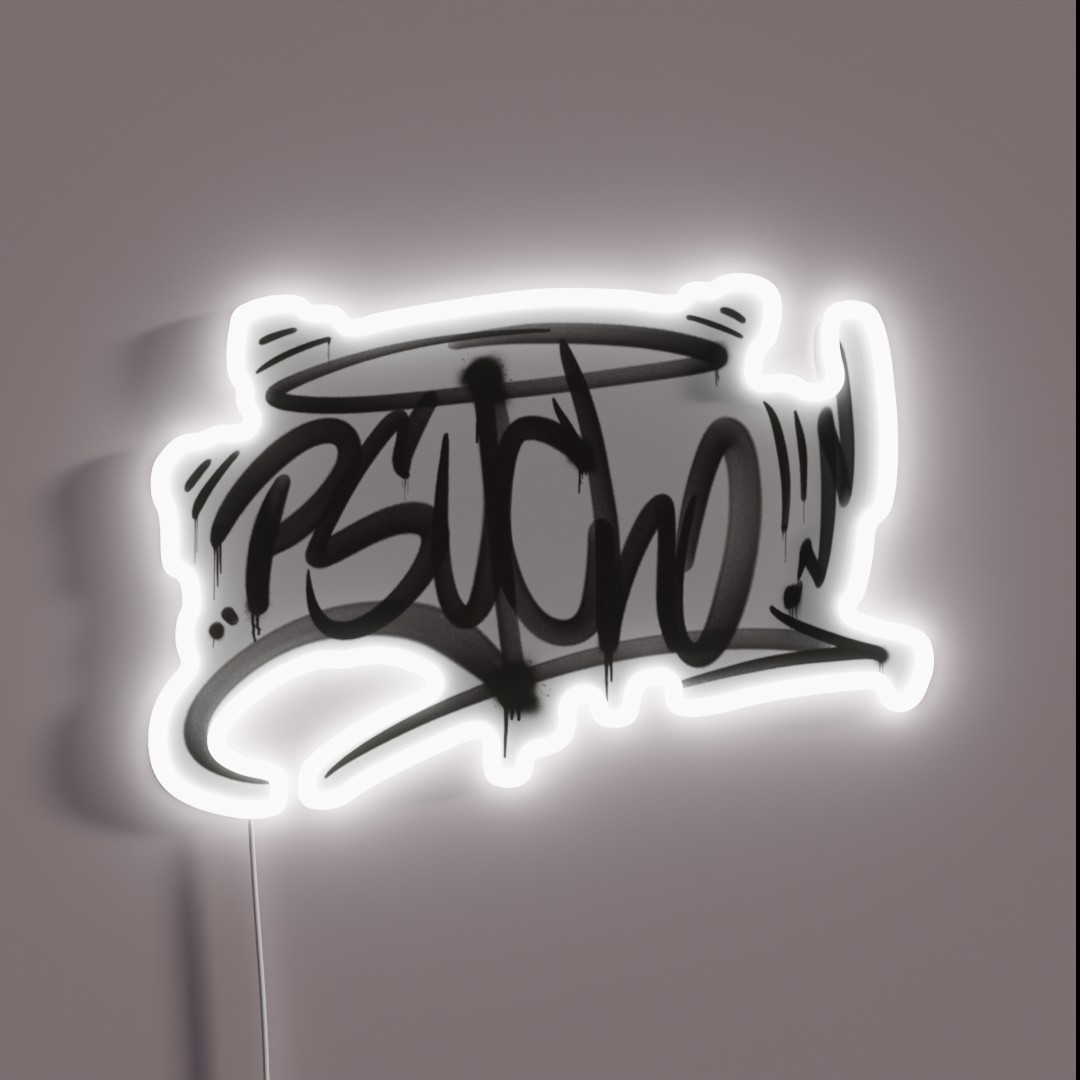 Psycho Graffiti Tag RGB Neon Sign Psycho Graffiti Tag RGB Neon Sign
