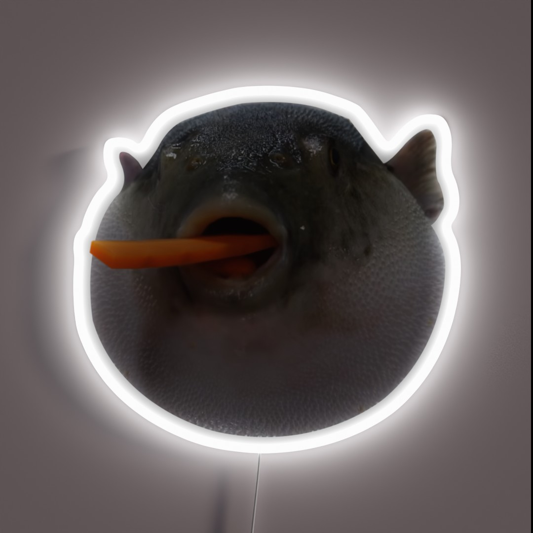 Puffer Fish Meme RGB Neon Sign Puffer Fish Meme RGB Neon Sign