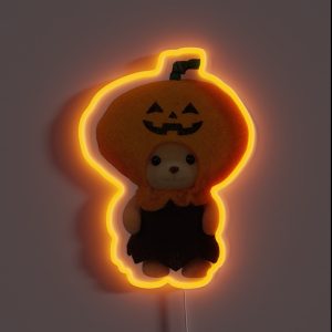 Pumpkin Calico Critter Halloween RGB Neon Sign Pumpkin Calico Critter Halloween RGB Neon Sign
