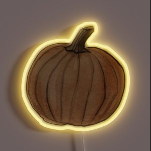 Pumpkin Illustration In Watercolor RGB Neon Sign