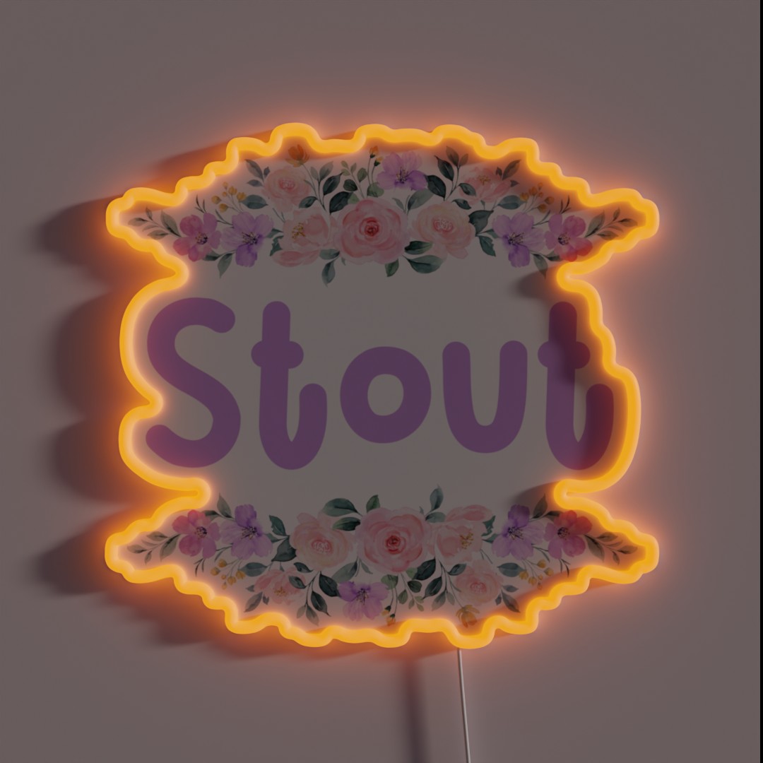 Purple Flower Stout Name Label RGB Neon Sign Purple Flower Stout Name Label RGB Neon Sign