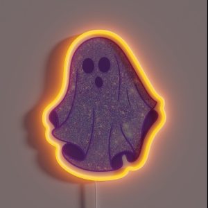 Purple Glitter Ghost RGB Neon Sign Purple Glitter Ghost RGB Neon Sign