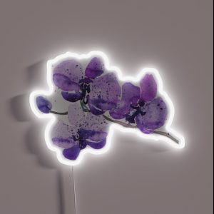 Purple Orchid Watercolor RGB Neon Sign