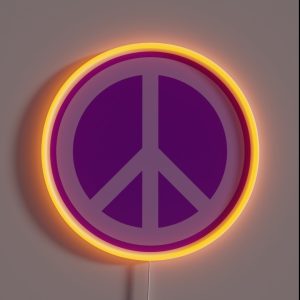 Purple Peace Sign RGB Neon Sign