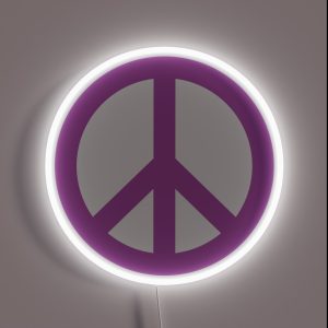 Purple Peace Sign Symbol RGB Neon Sign