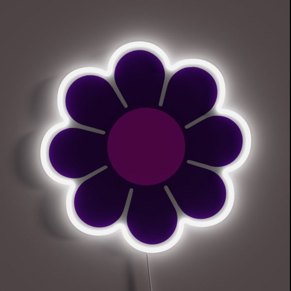 Purple Pink Hippy Flower Daisy RGB Neon Sign
