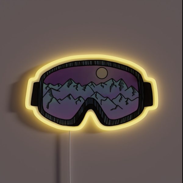 Purple Ski Goggles RGB Neon Sign