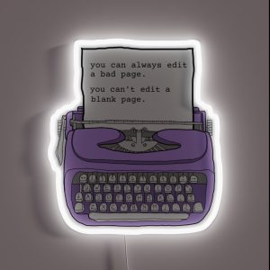 Purple Typewriter Motivational Writing Quotes RGB Neon Sign