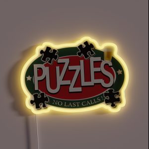 PUZZLES BAR NO LAST CALLS RGB Neon Sign