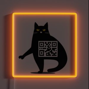 QR Cat Is Watching You RGB Neon Sign