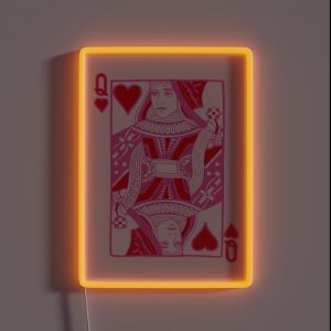 Queen Of Hearts In Pink RGB Neon Sign
