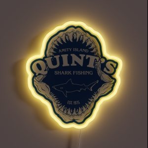 Quints Shark Fishing Jaws RGB Neon Sign Quints Shark Fishing Jaws RGB Neon Sign