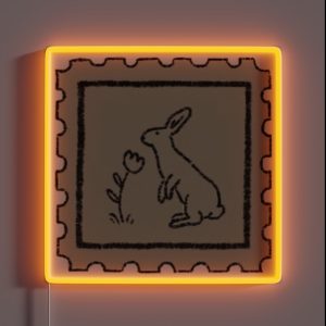 Rabbit Vintage Stamp RGB Neon Sign