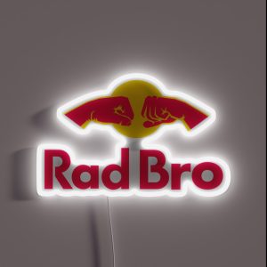 Rad Bro Energy Drink Logo Parody RGB Neon Sign