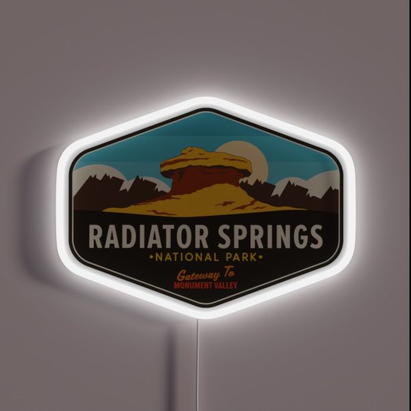 Radiator Springs National Park Gateway To RGB Neon Sign