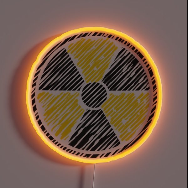 Radiology Radiation Logo Distressed Design RGB Neon Sign