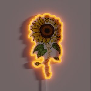 Radiology Tech Sunflower Skulls RGB Neon Sign