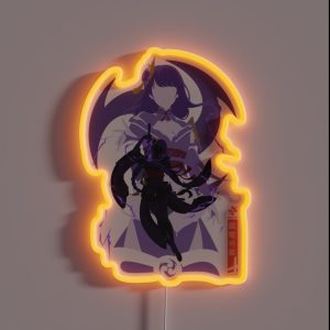 Raiden Shogun Baal Genshin Impact Fanart Keychain RGB Neon Sign