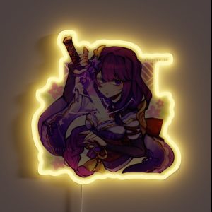 Raiden Shogun Fanart RGB Neon Sign