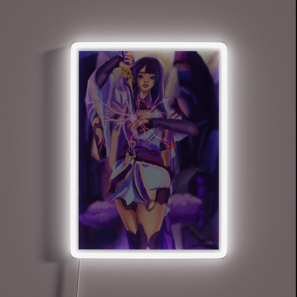 Raiden Shogun Genshin Impact Anime Fan Art RGB Neon Sign