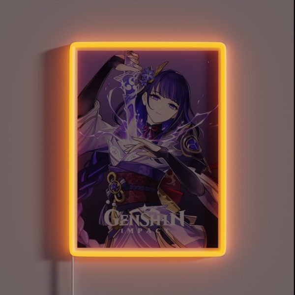 Raiden Shogun Genshin Impact RGB Neon Sign