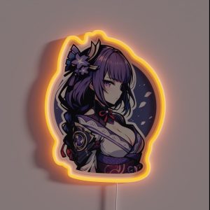 Raiden Shogun Genshin Impact RGB Neon Sign