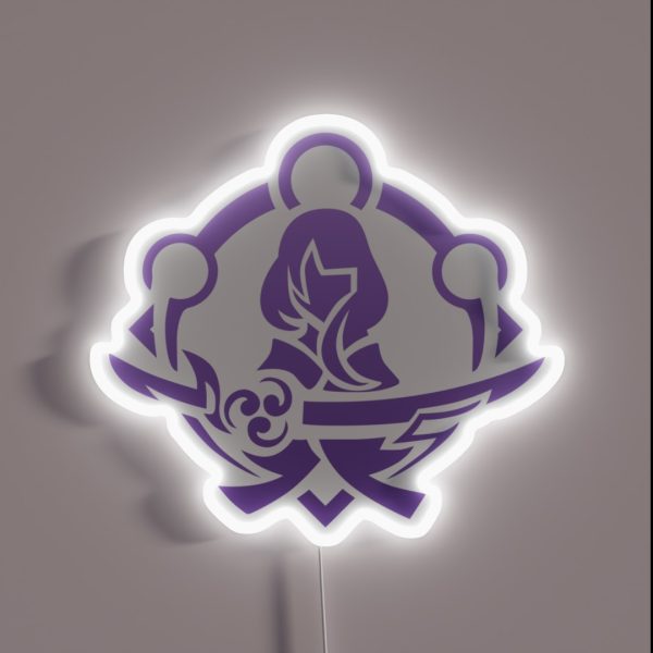 Raiden Shogun Logo Genshin Impact RGB Neon Sign
