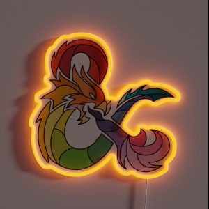 Rainbow Ampersand Dragon RGB Neon Sign