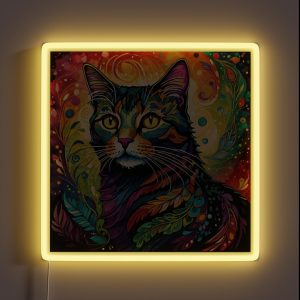 Rainbow Boho Cat RGB Neon Sign Rainbow Boho Cat RGB Neon Sign