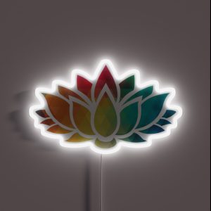 Rainbow Color Patterns Lotus Flower RGB Neon Sign Rainbow Color Patterns Lotus Flower RGB Neon Sign
