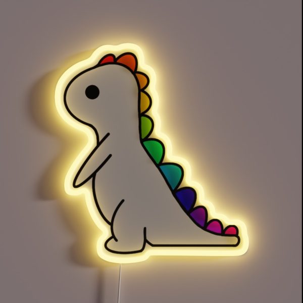 Rainbow Pride LGBTQ Dino RGB Neon Sign