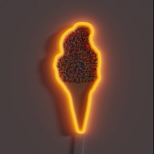 Rainbow Sprinkles Ice Cream Cone RGB Neon Sign Rainbow Sprinkles Ice Cream Cone RGB Neon Sign