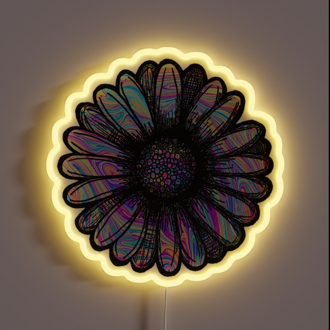 Rainbow Swirl Flower RGB Neon Sign Rainbow Swirl Flower RGB Neon Sign