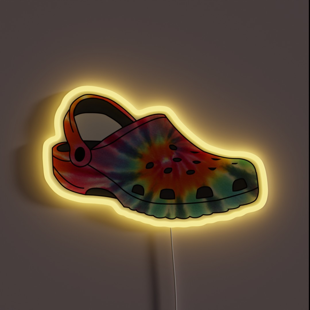 Rainbow Tie Dye Crocs RGB Neon Sign Rainbow Tie Dye Crocs RGB Neon Sign